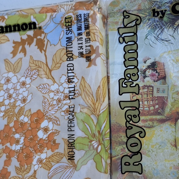 Vintage Canon Royal Family Floral Bedding Set - Green and Orange New - Picture 2 of 6